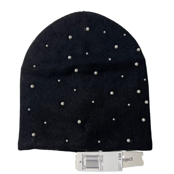 The Cashmere Project Black Hat with Pearls‎ New